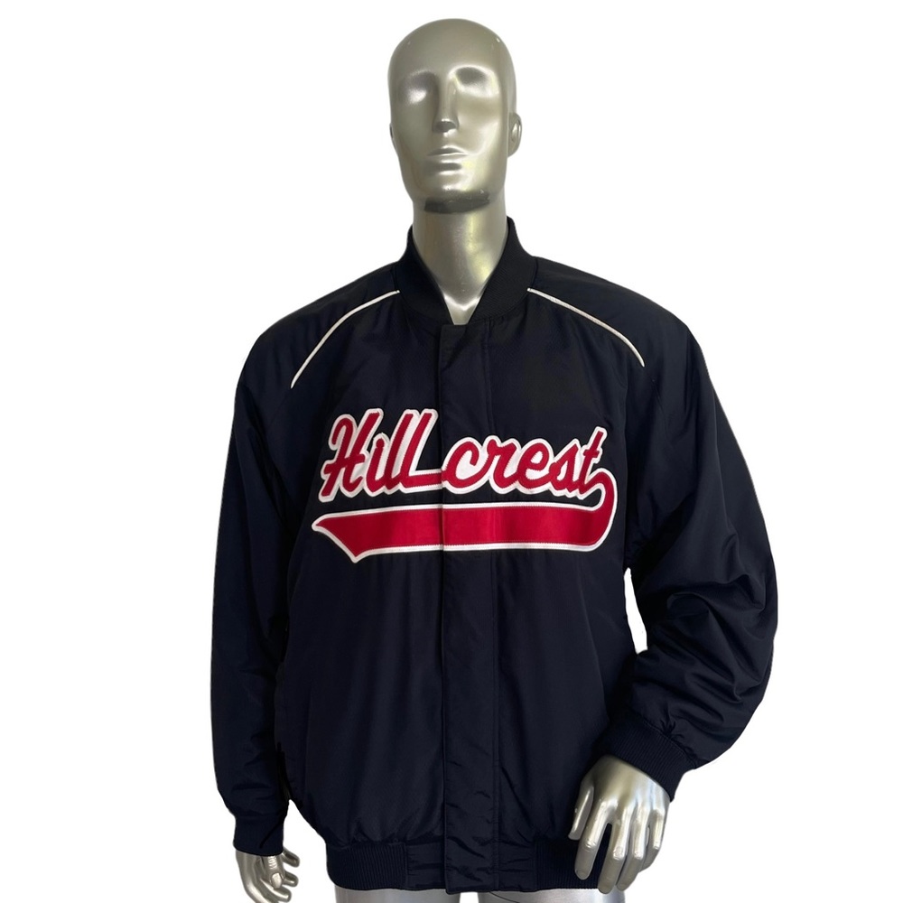 Vintage Russell Athletic Black Fan Hillcrest Football Men’s Bomber Jacket Large